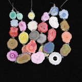 Colorful Sun Flower Druzy Agates Slice Bracelet