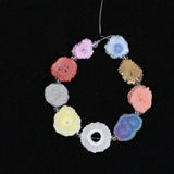 Colorful Sun Flower Druzy Agates Slice Bracelet