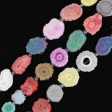 Colorful Sun Flower Druzy Agates Slice Bracelet