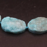10PCS Natural Agates Quartz Druzy Oval Slab Nugget Beads