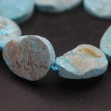 10PCS Natural Agates Quartz Druzy Oval Slab Nugget Beads