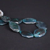 10PCS Dark Green Agate Faceted Nugget Slice Beads for Jewelry Making