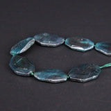 10PCS Dark Green Agate Faceted Nugget Slice Beads for Jewelry Making