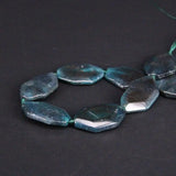 10PCS Dark Green Agate Faceted Nugget Slice Beads for Jewelry Making