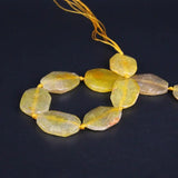 10PCS Light Yellow Agates Faceted Slice Pendant Beads