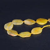 10PCS Light Yellow Agates Faceted Slice Pendant Beads