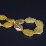 10PCS Light Yellow Agates Faceted Slice Pendant Beads