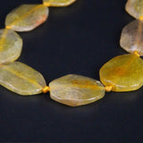 10PCS Light Yellow Agates Faceted Slice Pendant Beads