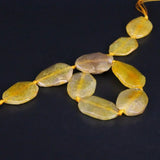 10PCS Light Yellow Agates Faceted Slice Pendant Beads