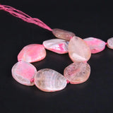 10PCS Pink Dragon Veins Raw Agate Druzy Beads