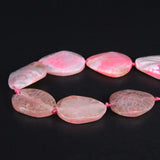 10PCS Pink Dragon Veins Raw Agate Druzy Beads