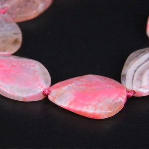10PCS Pink Dragon Veins Raw Agate Druzy Beads