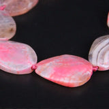 10PCS Pink Dragon Veins Raw Agate Druzy Beads