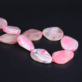 10PCS Pink Dragon Veins Raw Agate Druzy Beads