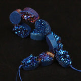 11PCS Titanium Natural Quartz Geode Drusy Oval Nugget Beads