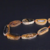 11PCS Natural Brown Raw Crazy Agates Drusy Slab Slice Beads