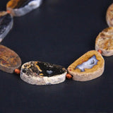 11PCS Natural Brown Raw Crazy Agates Drusy Slab Slice Beads