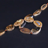 11PCS Natural Brown Raw Crazy Agates Drusy Slab Slice Beads