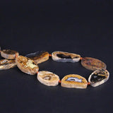 11PCS Natural Brown Raw Crazy Agates Drusy Slab Slice Beads
