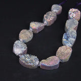 11PCS Rainbow Titanium Quartz Geode Drusy Nugget Beads
