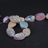 11PCS Rainbow Titanium Quartz Geode Drusy Nugget Beads