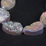 11PCS Rainbow Titanium Quartz Geode Drusy Nugget Beads