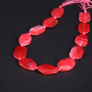 12PCS Red Agate Faceted Nugget Slice Loose Beads Natural Onyx Pendants