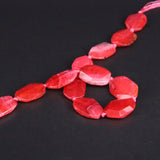 12PCS Red Agate Faceted Nugget Slice Loose Beads Natural Onyx Pendants