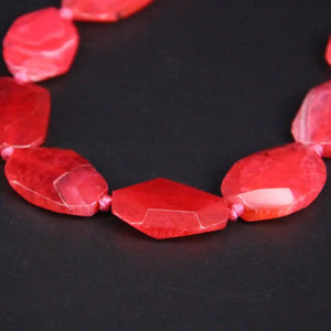 12PCS Red Agate Faceted Nugget Slice Loose Beads Natural Onyx Pendants