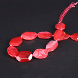 12PCS Red Agate Faceted Nugget Slice Loose Beads Natural Onyx Pendants