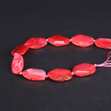 12PCS Red Agate Faceted Nugget Slice Loose Beads Natural Onyx Pendants