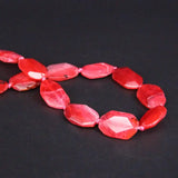 12PCS Red Agate Faceted Nugget Slice Loose Beads Natural Onyx Pendants
