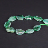 Green Raw Agates Faceted Nugget Slice Loose Beads 14PCS/strand