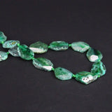 Green Raw Agates Faceted Nugget Slice Loose Beads 14PCS/strand