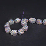 Titanium Rainbow Quartz Geode Drusy Slab Nugget Beads
