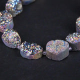 Titanium Rainbow Quartz Geode Drusy Slab Nugget Beads
