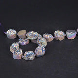 Titanium Rainbow Quartz Geode Drusy Slab Nugget Beads