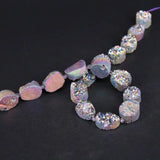 Titanium Rainbow Quartz Geode Drusy Slab Nugget Beads