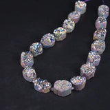 Titanium Rainbow Quartz Geode Drusy Slab Nugget Beads
