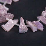 27PCS Amethyst Quartz Drusy Geode Slice Nugget Beads