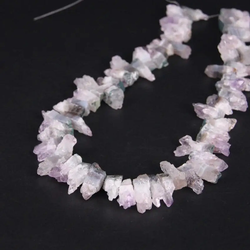 58PCS Natural Amethysts Quartz Drusy Geode Point Nugget Beads