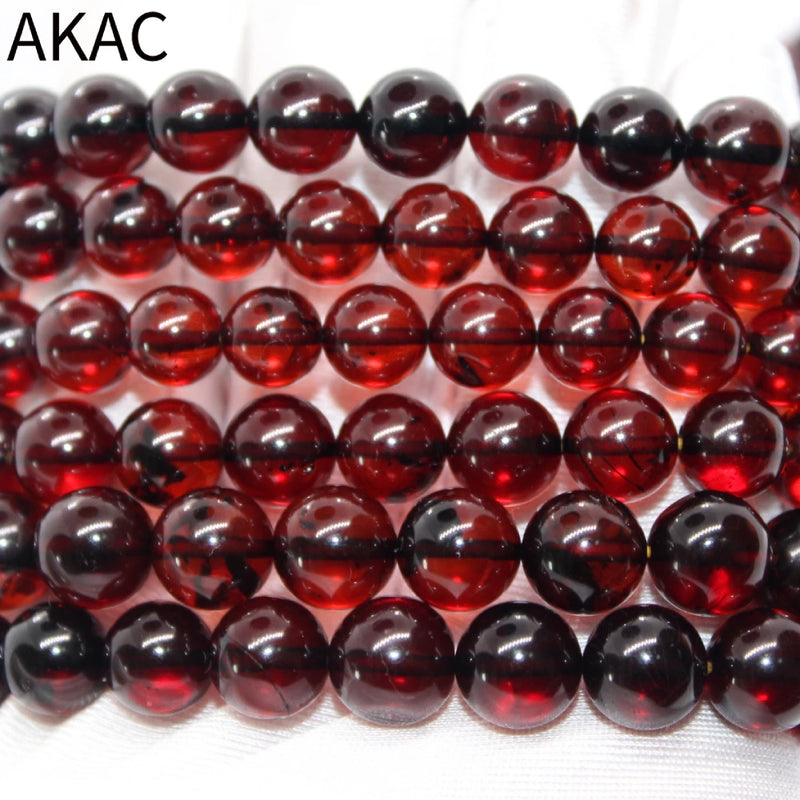 100% Natural Blood Amber Round Bracelet Beads 7-10mm DIY Jewelry Making