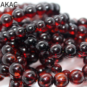 100% Natural Blood Amber Round Bracelet Beads 7-10mm DIY Jewelry Making