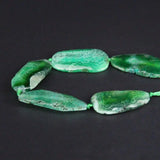 Green Raw Dragon Veins Agates Druzy Faceted Slab Nugget Beads