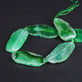 Green Raw Dragon Veins Agates Druzy Faceted Slab Nugget Beads