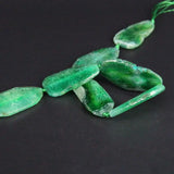 Green Raw Dragon Veins Agates Druzy Faceted Slab Nugget Beads