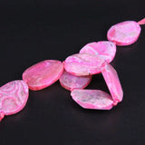 8PCS Pink Dragon Veins Agate Slab Nugget Beads Natural Drusy Stone Pendants