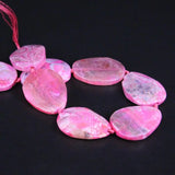 8PCS Pink Dragon Veins Agate Slab Nugget Beads Natural Drusy Stone Pendants
