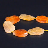 8PCS Orange Yellow Dragon Veins Agates Druzy Slab Nugget Beads