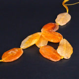8PCS Orange Yellow Dragon Veins Agates Druzy Slab Nugget Beads